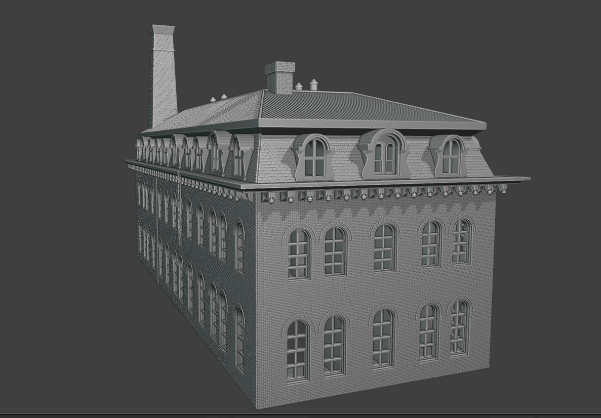 19th-Century Industrial Factory Brick Shed Bundle 3D print model_9