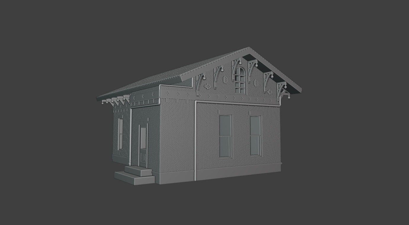 19th-Century Industrial Factory Brick Shed Bundle 3D print model_15