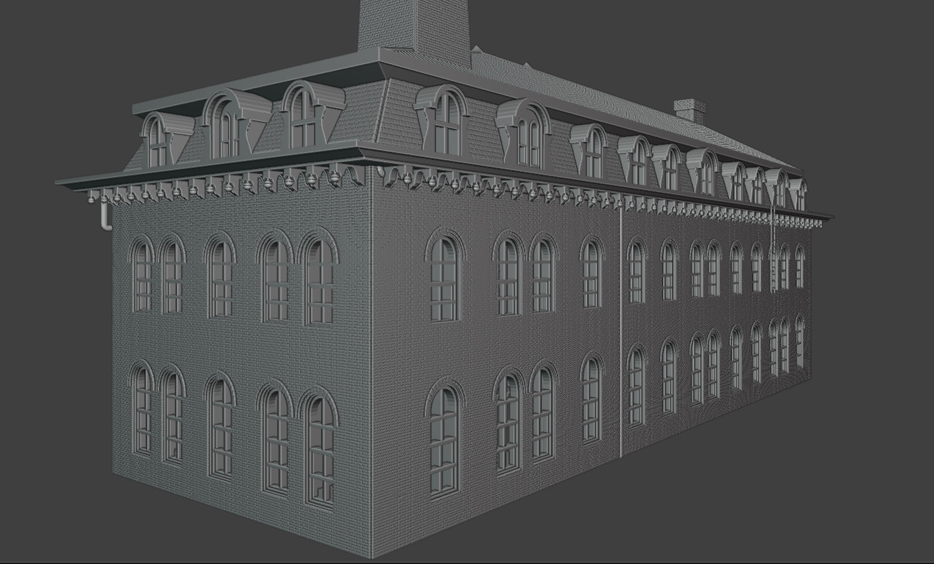 19th-Century Industrial Factory Brick Shed Bundle 3D print model_8