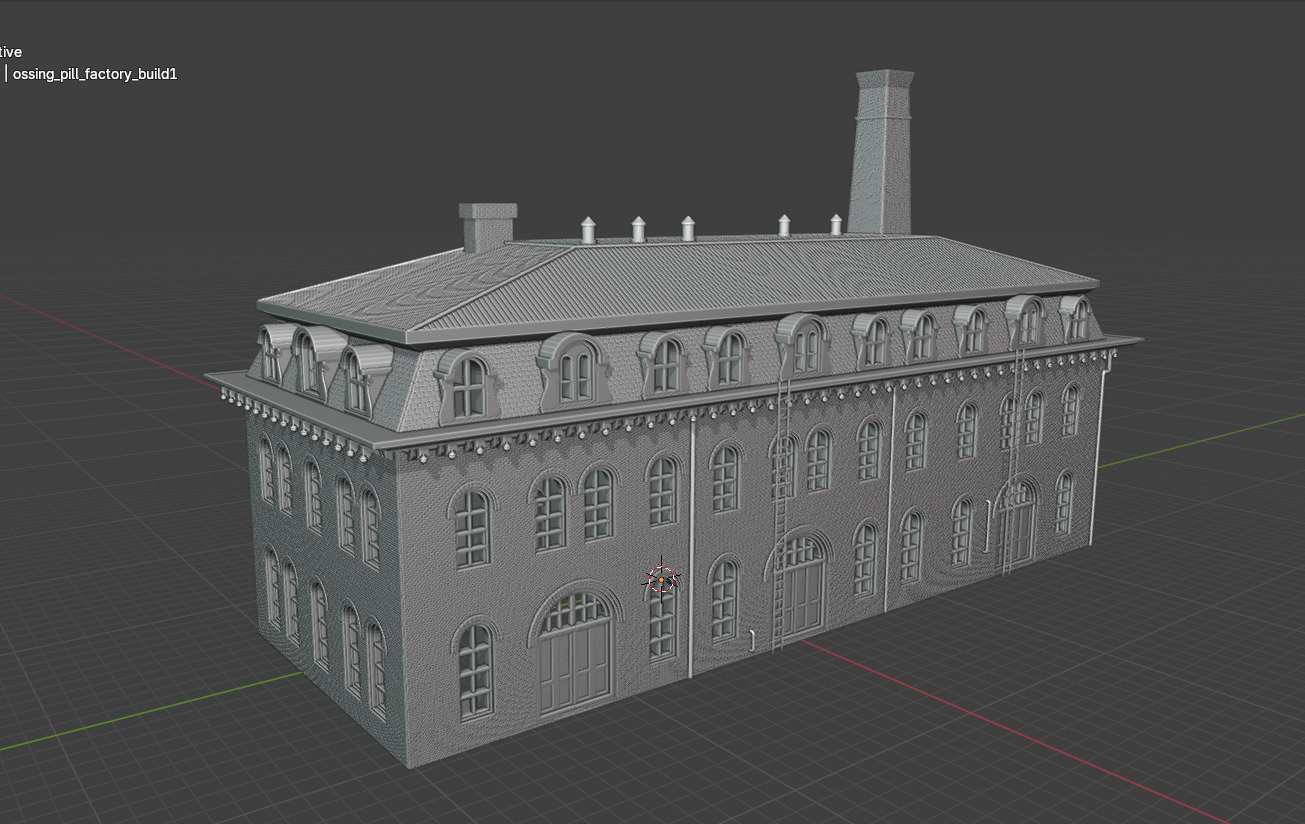19th-Century Industrial Factory Brick Shed Bundle 3D print model_11