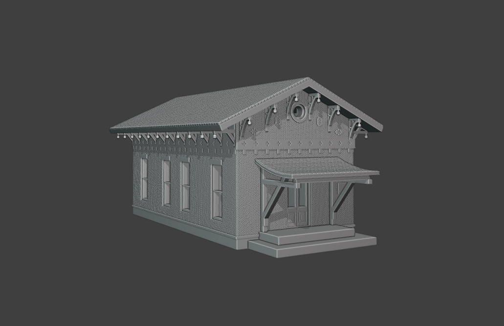 19th-Century Industrial Factory Brick Shed Bundle 3D print model_16