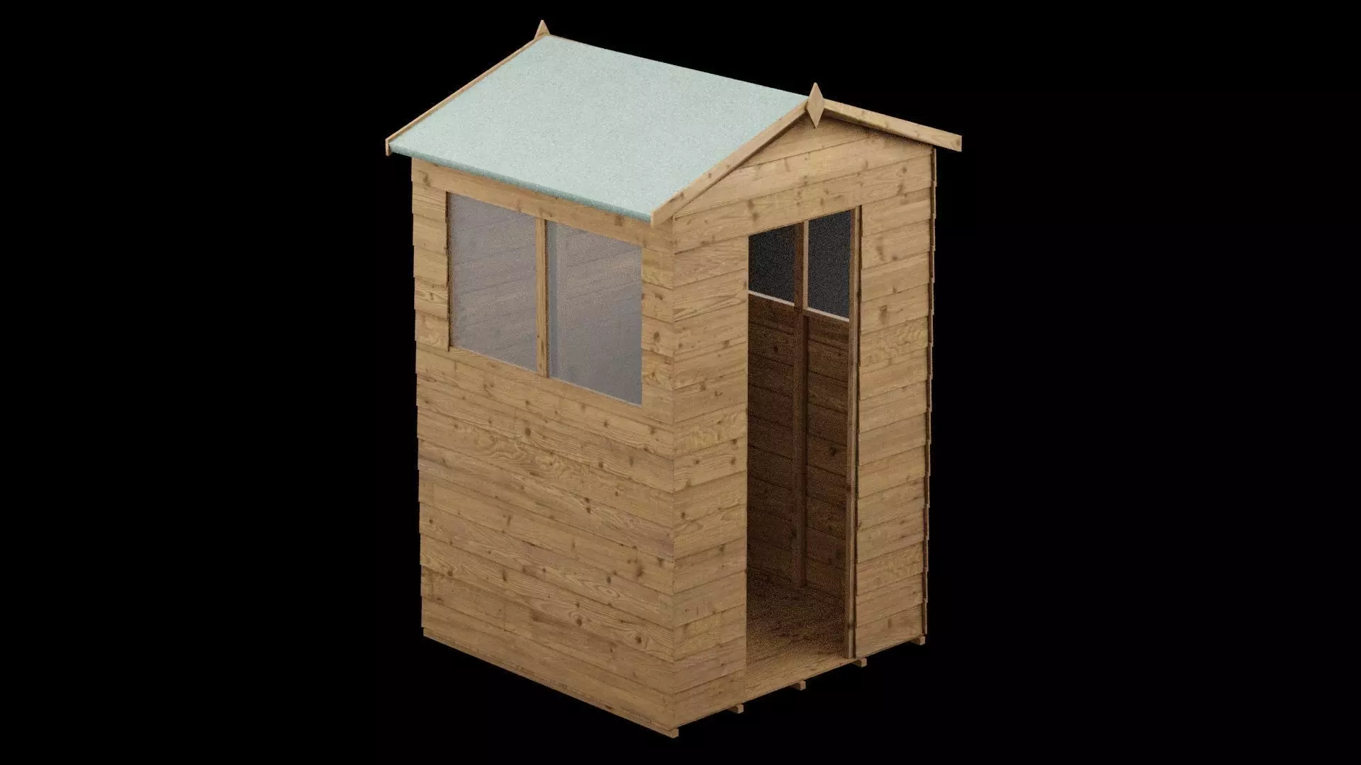 Small Wooden Shed Low-poly 3D model
