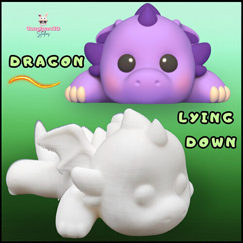 Dragon Lying Down 3D print model