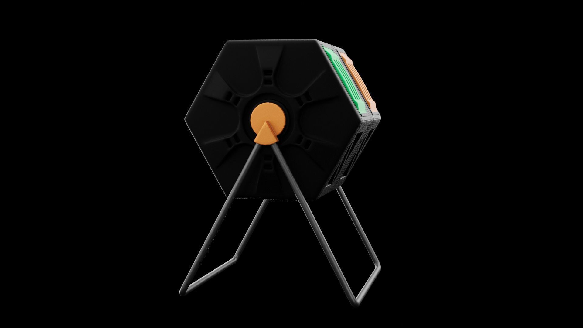 Compost Bin Rotating Low-poly 3D model_5