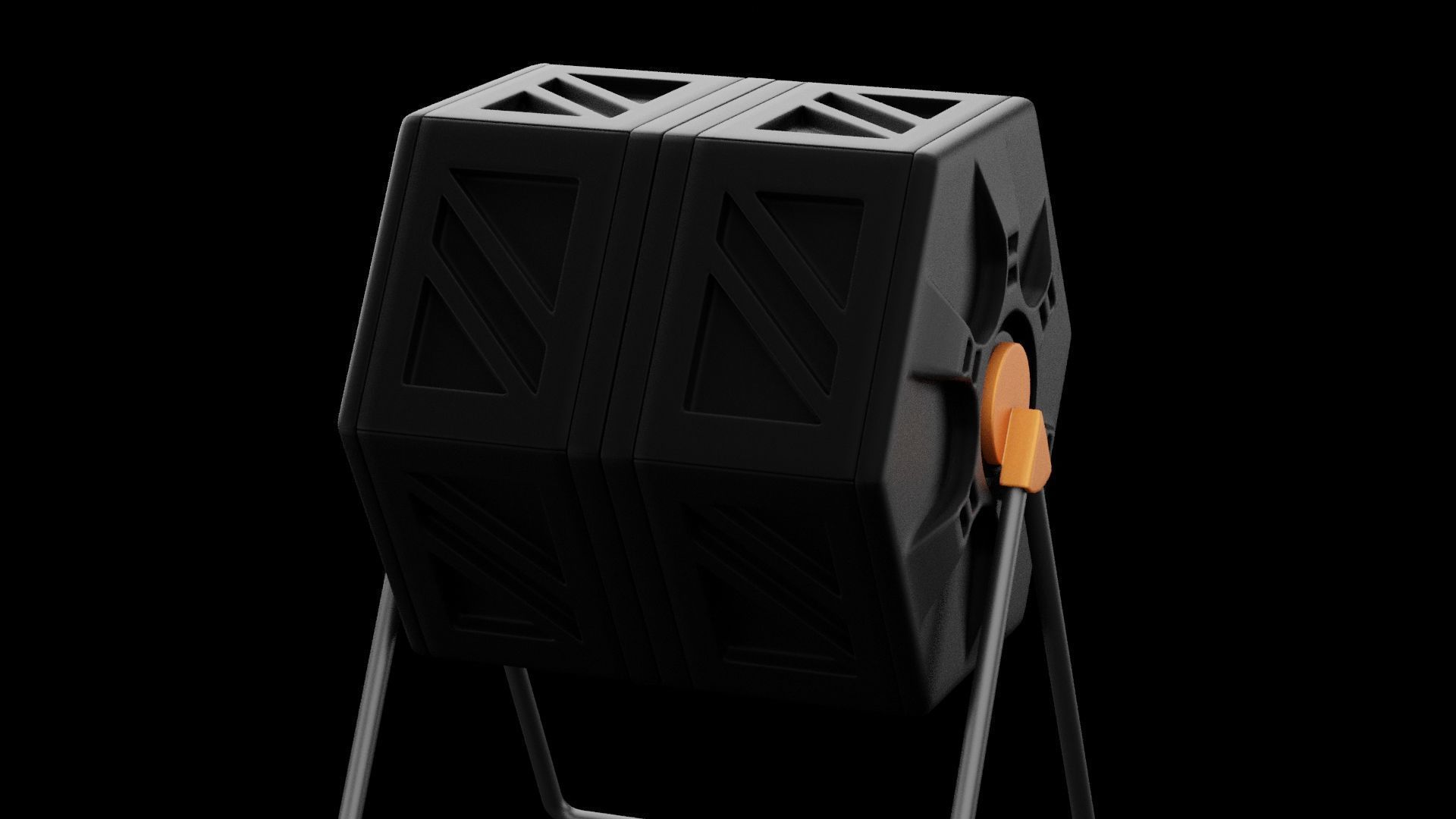 Compost Bin Rotating Low-poly 3D model_3