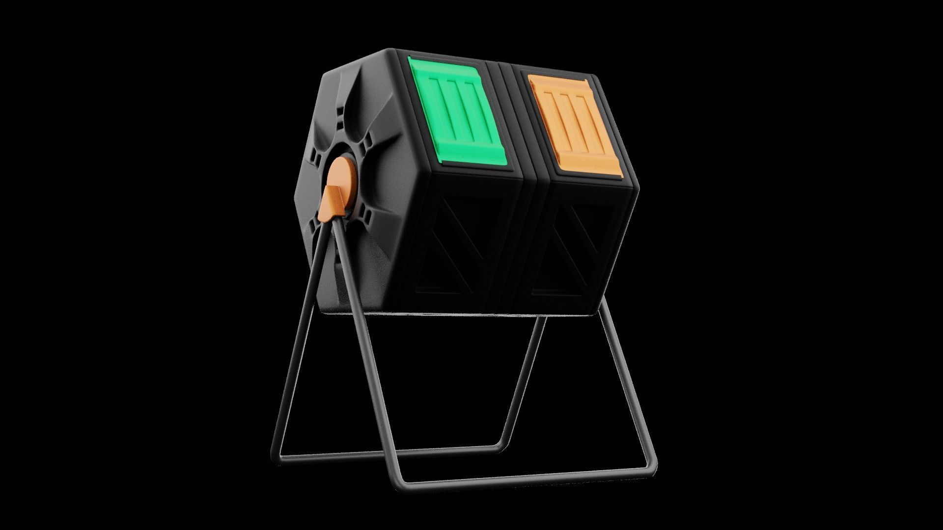 Compost Bin Rotating Low-poly 3D model_6