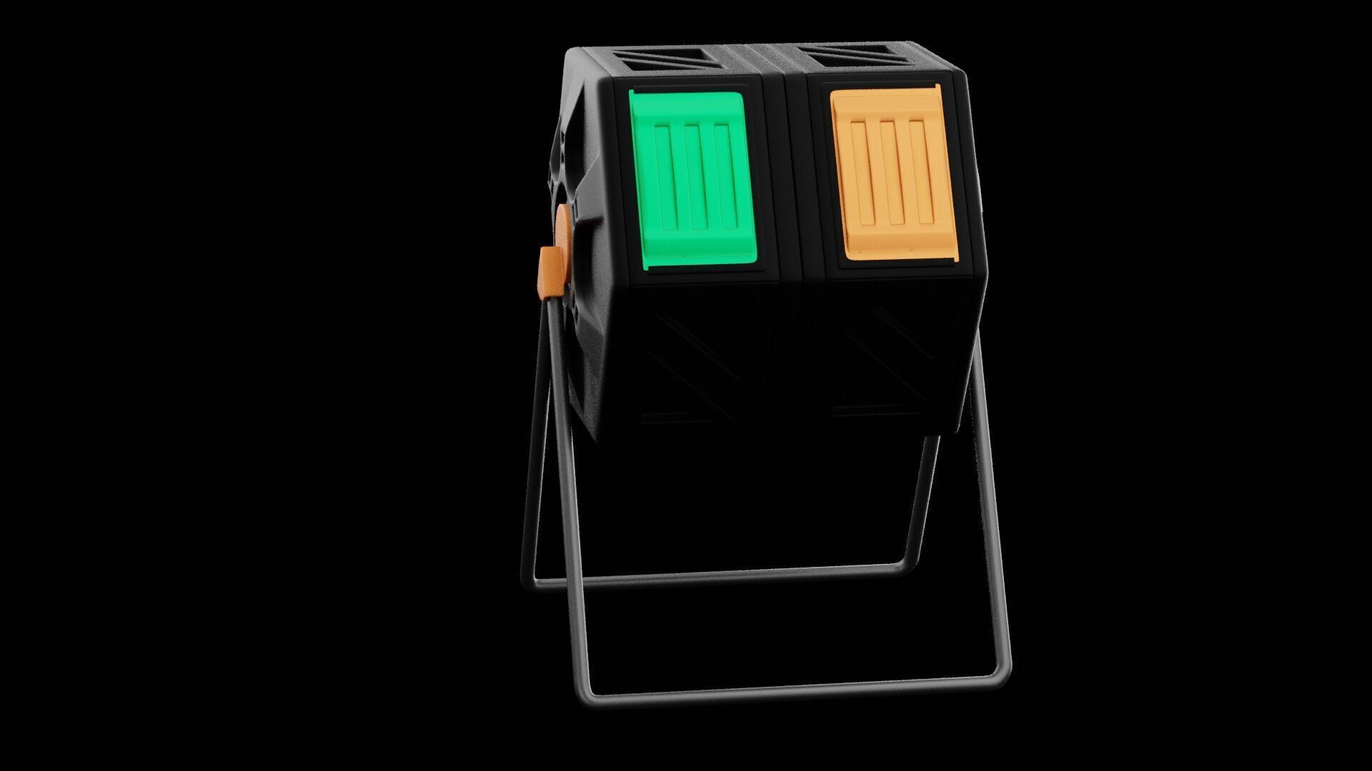 Compost Bin Rotating Low-poly 3D model_2