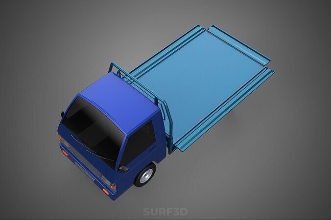 BAKKIE UTE 3 WAY WIDE DECK DROP SIDE LOAD BED PICKUP TRUCK BODY 3D model