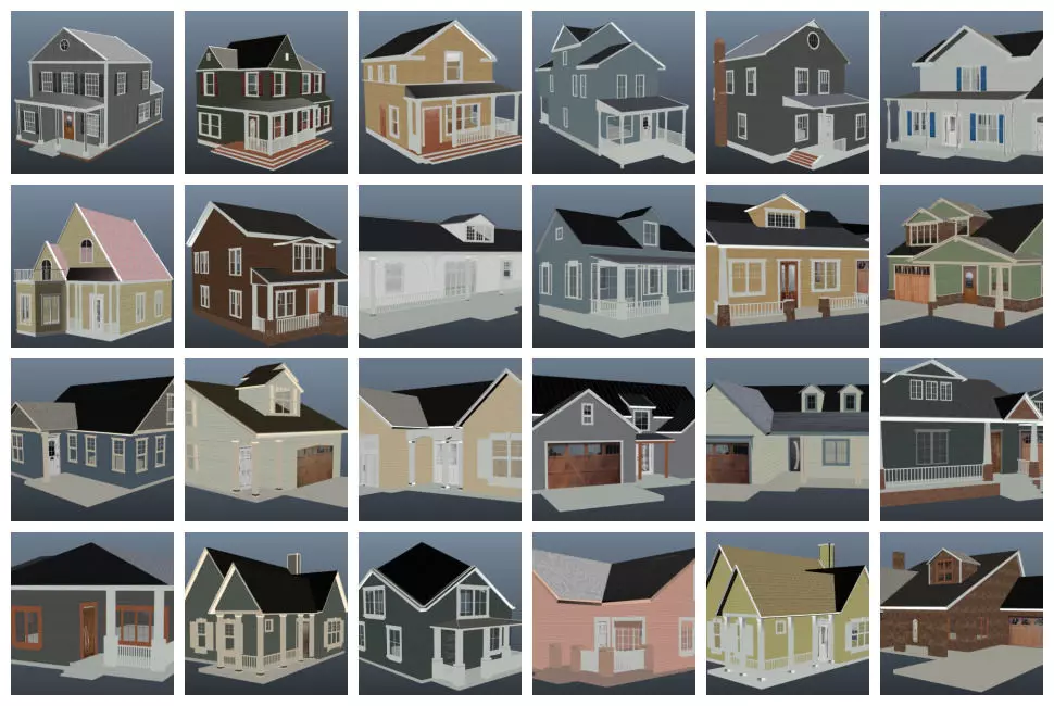 24 Custom FiveM Atlanta Style House Models Low-poly 3D model