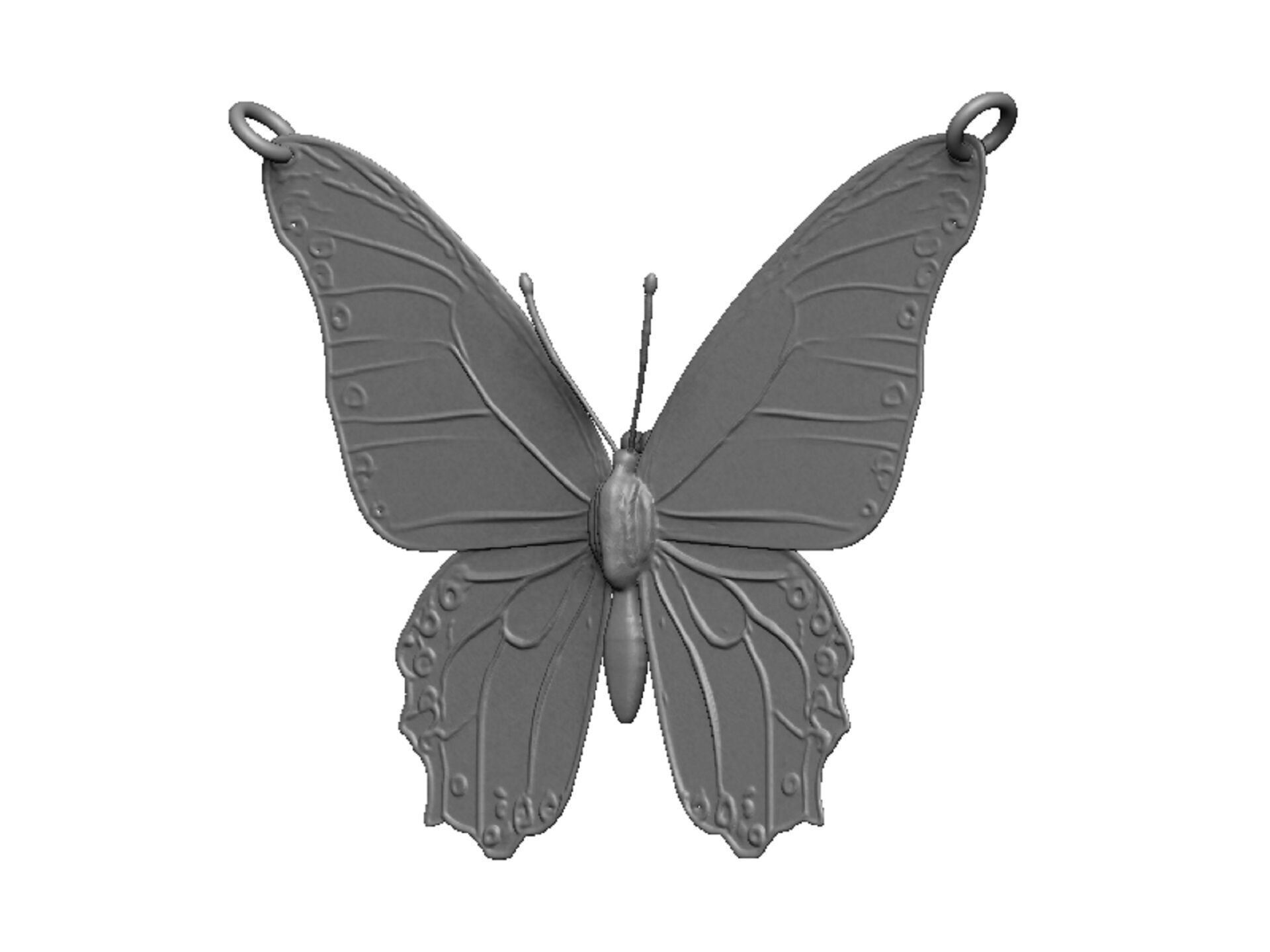 butterfly pendant 3D print model_2