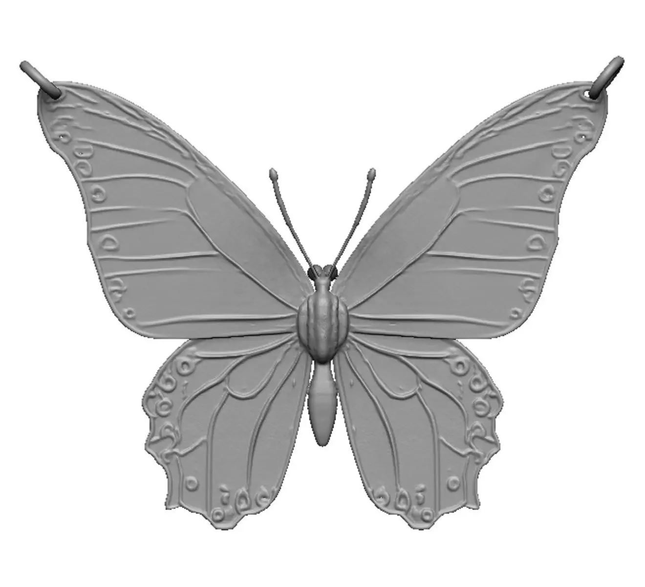 butterfly pendant 3D print model_0