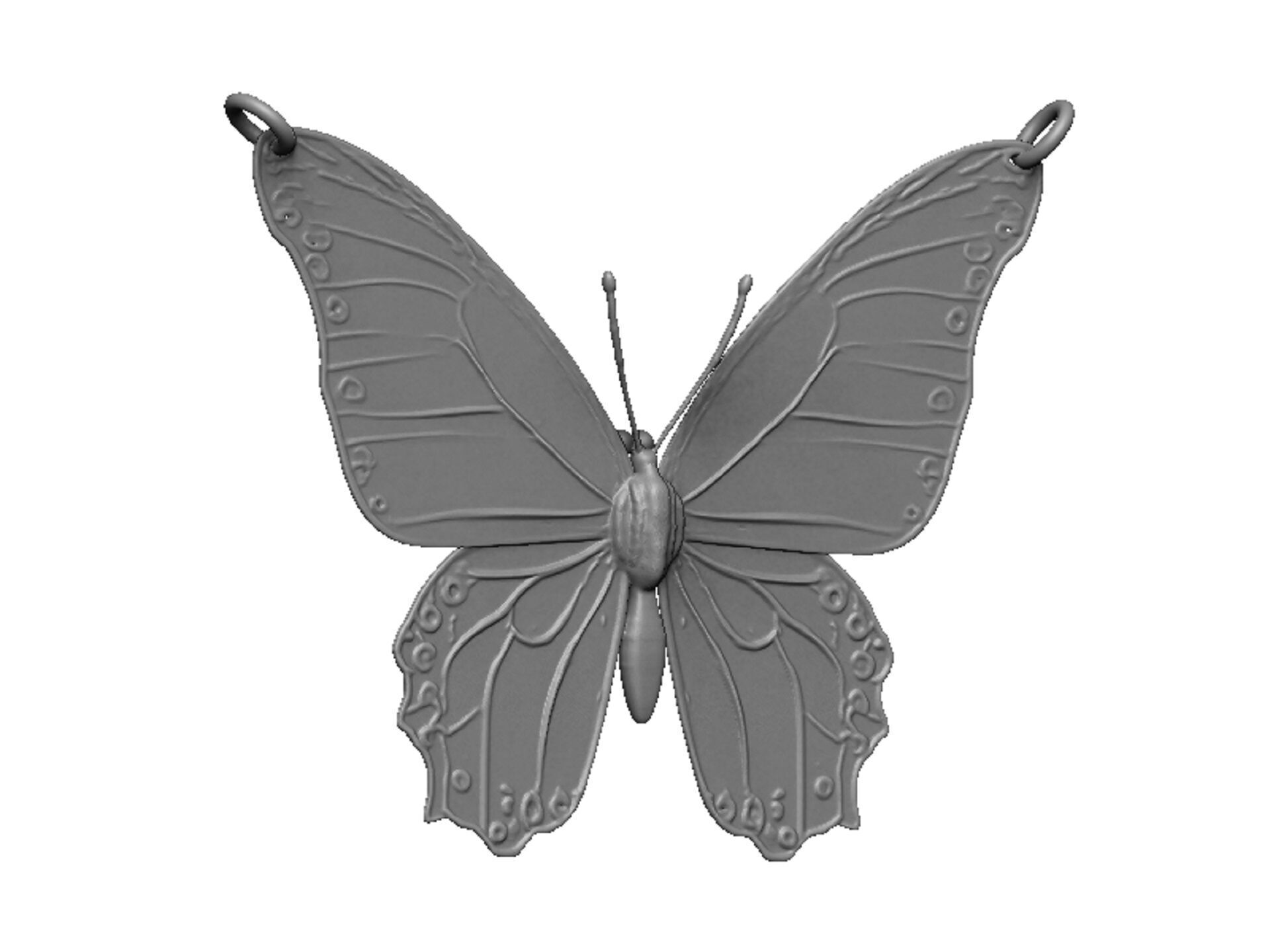 butterfly pendant 3D print model_1