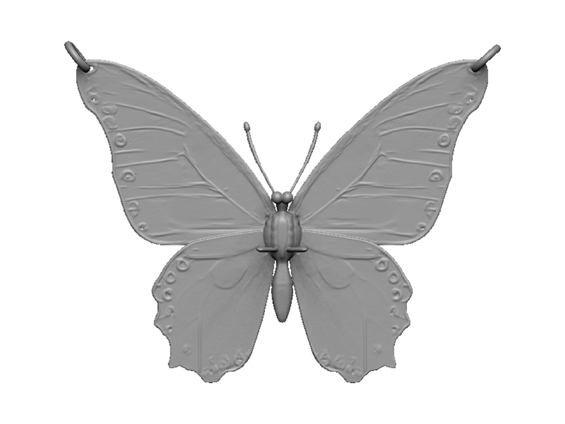 butterfly pendant 3D print model_3