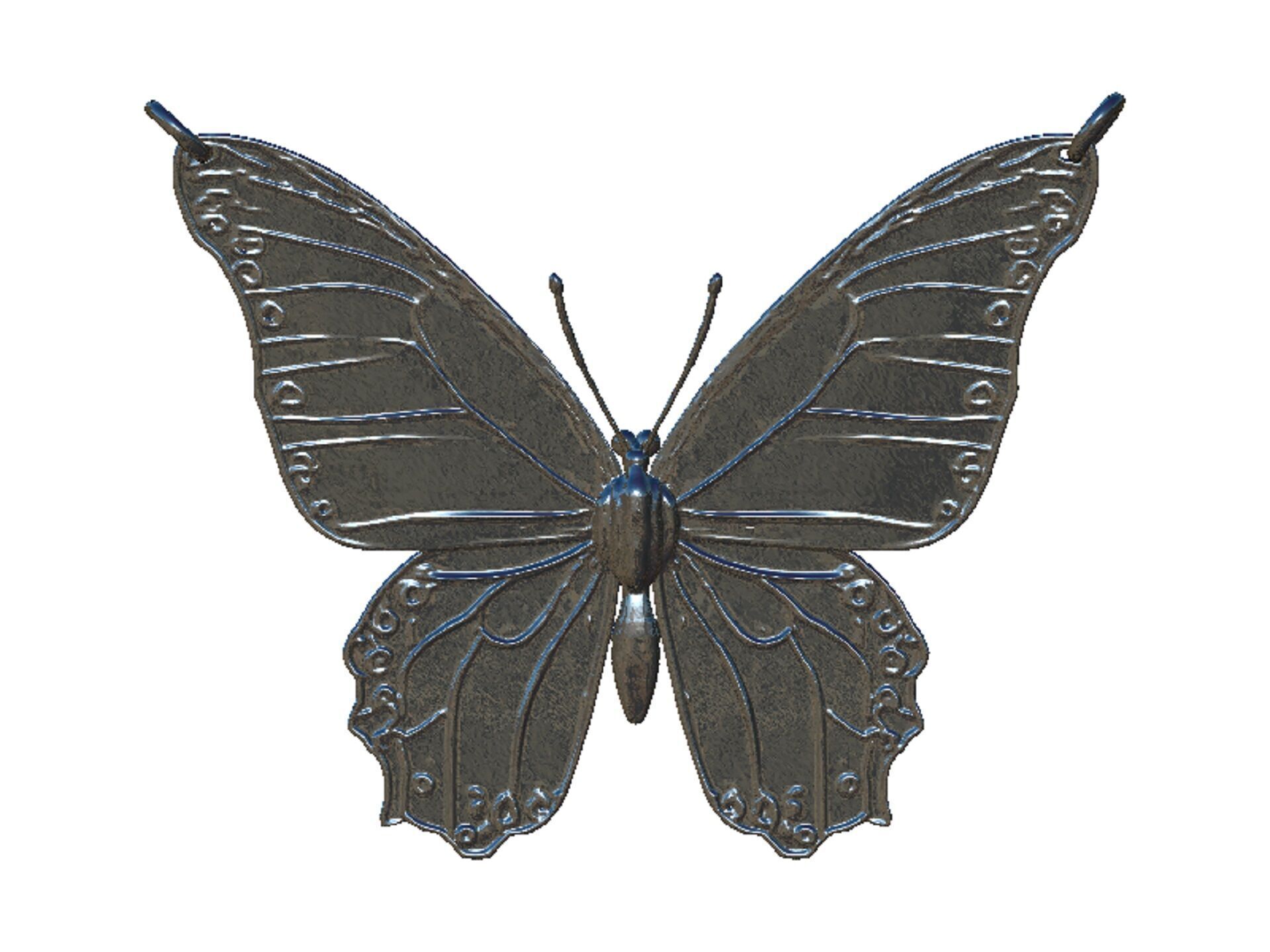 butterfly pendant 3D print model_5