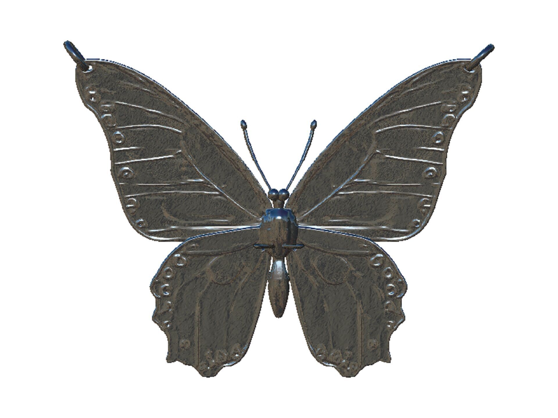 butterfly pendant 3D print model_4