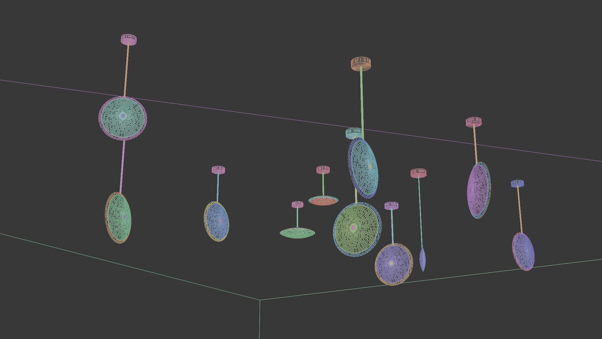 Pendant Ceiling Lamps 3D model_27