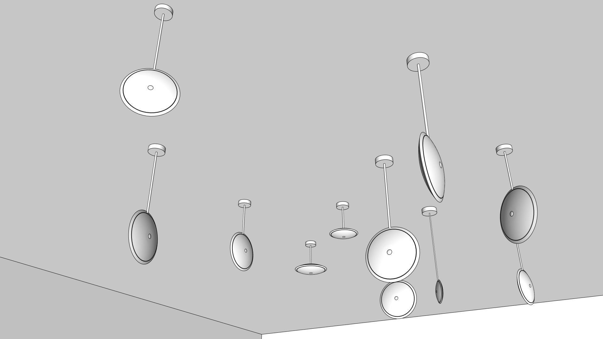 Pendant Ceiling Lamps 3D model_7