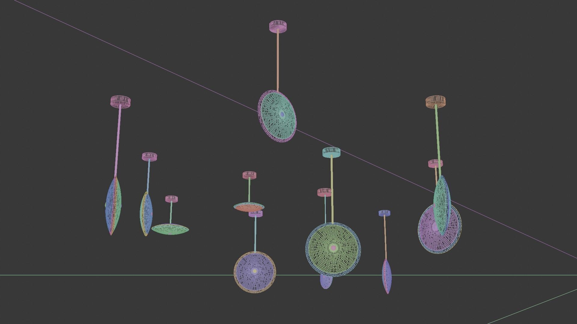 Pendant Ceiling Lamps 3D model_16