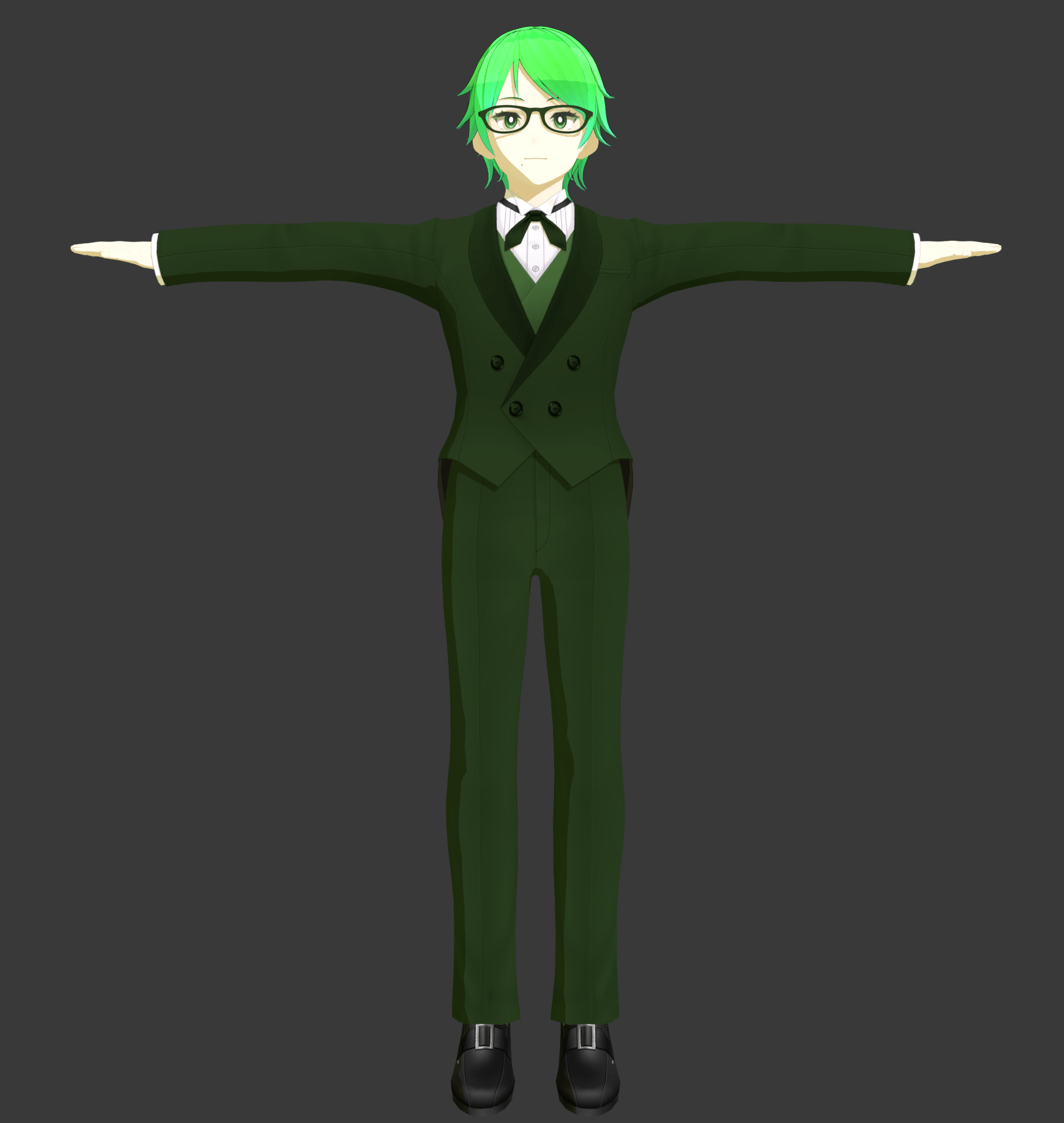 Anime Character  Low-poly 3D model_1