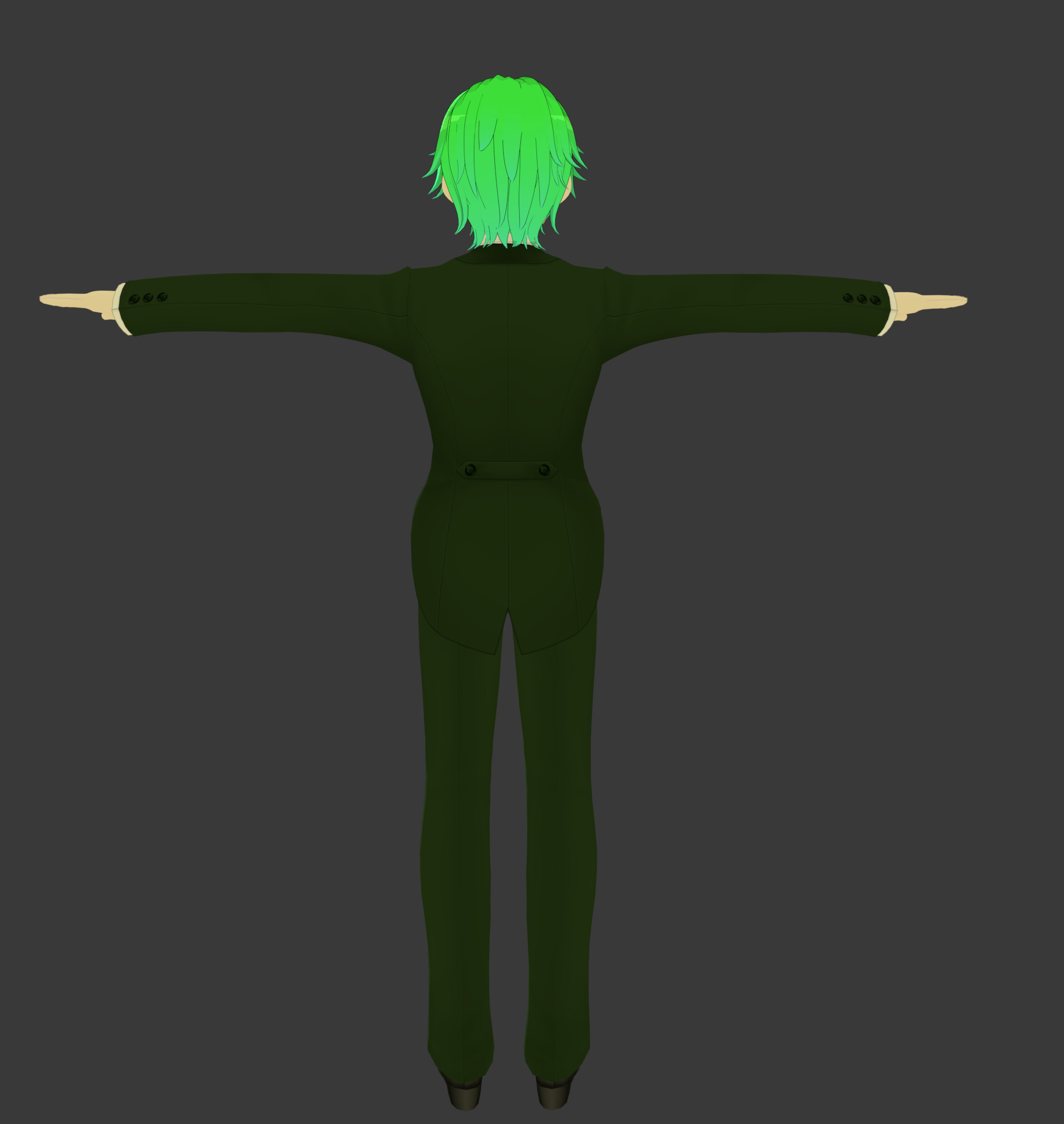 Anime Character  Low-poly 3D model_3