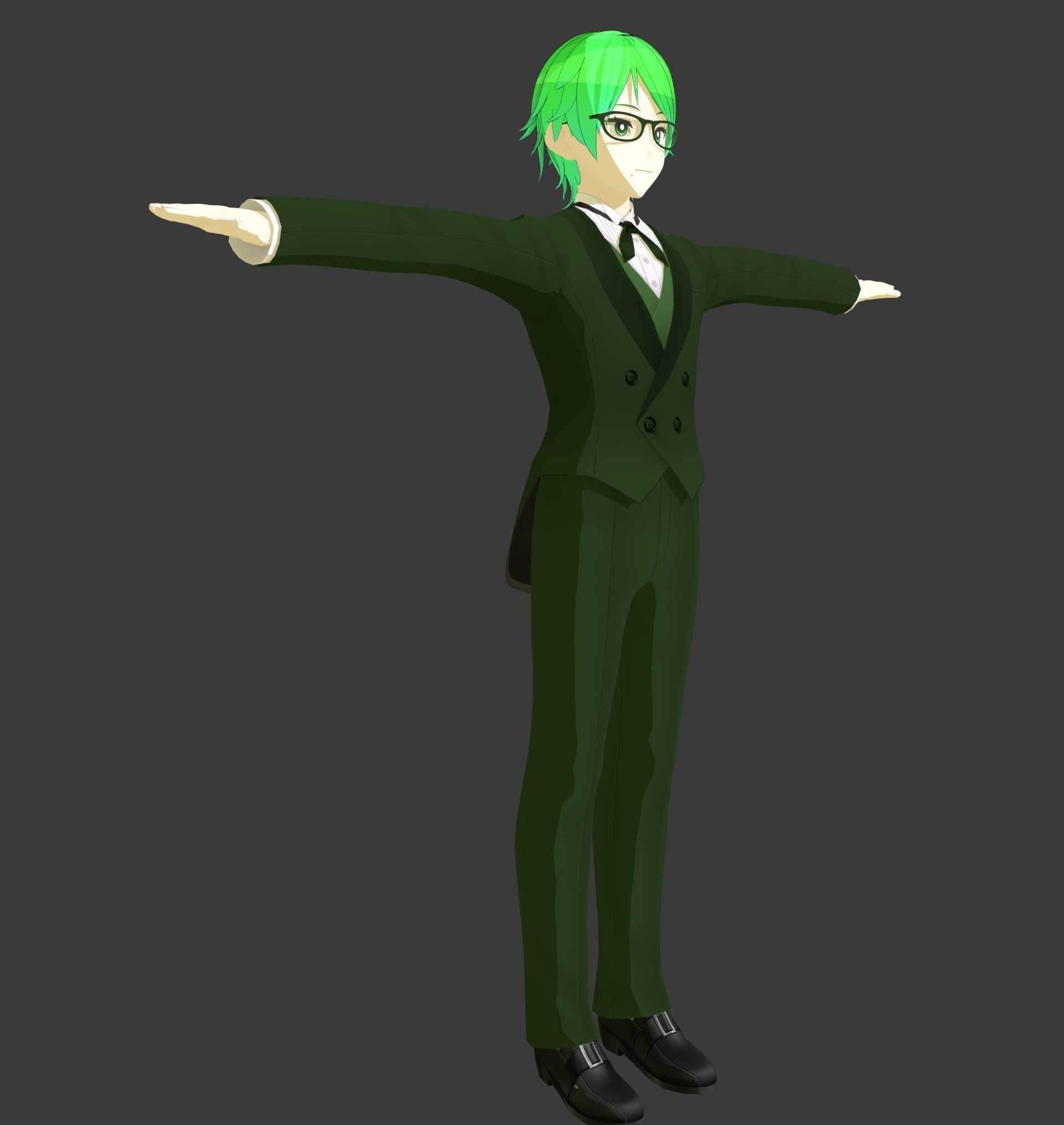 Anime Character  Low-poly 3D model_5