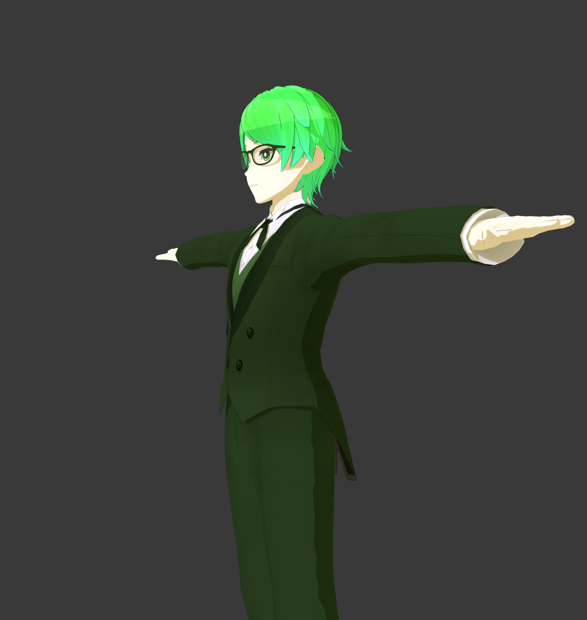 Anime Character  Low-poly 3D model_2
