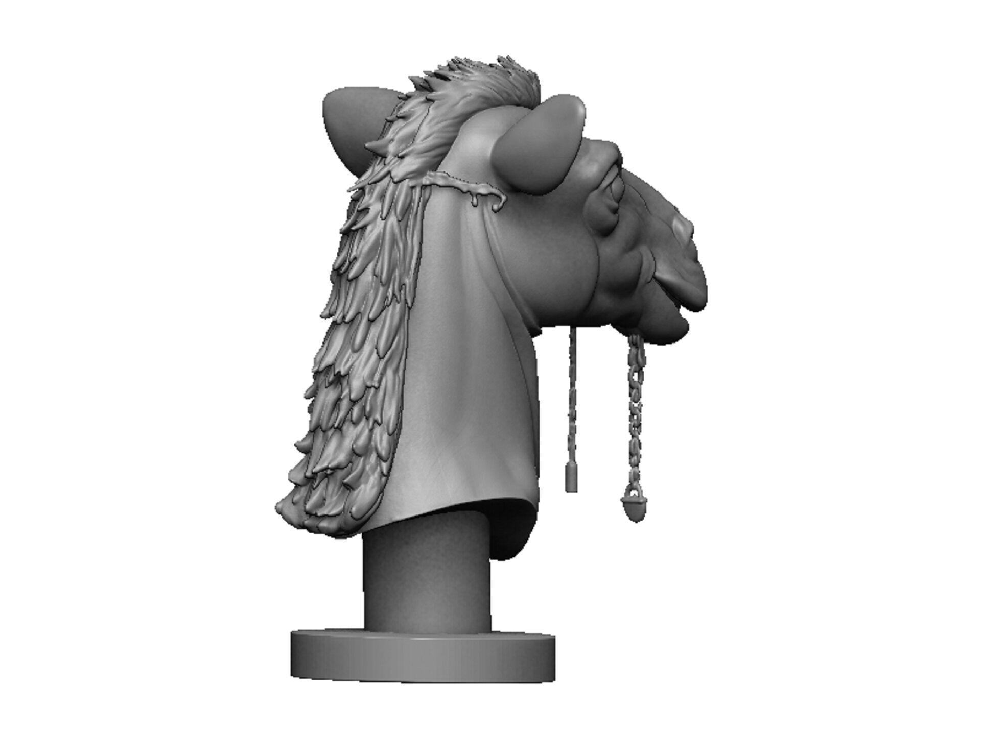 camel head 3D print model_3