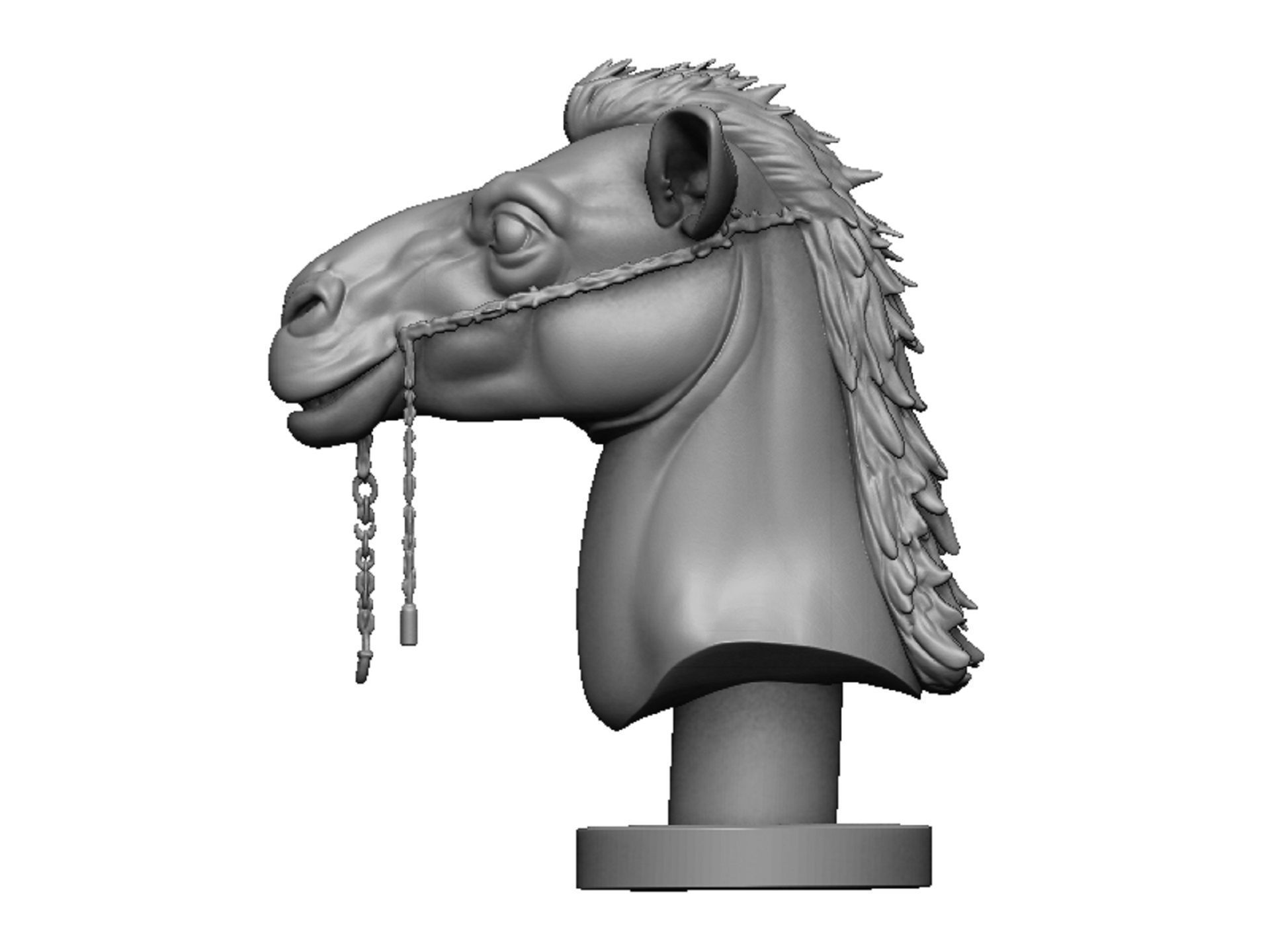 camel head 3D print model_6