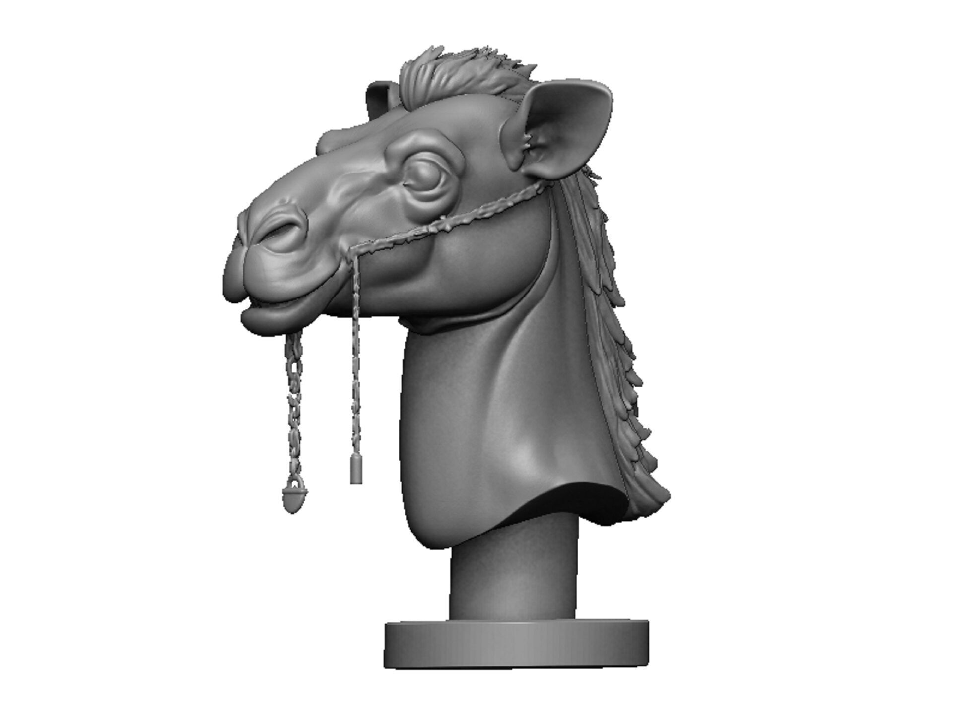 camel head 3D print model_7