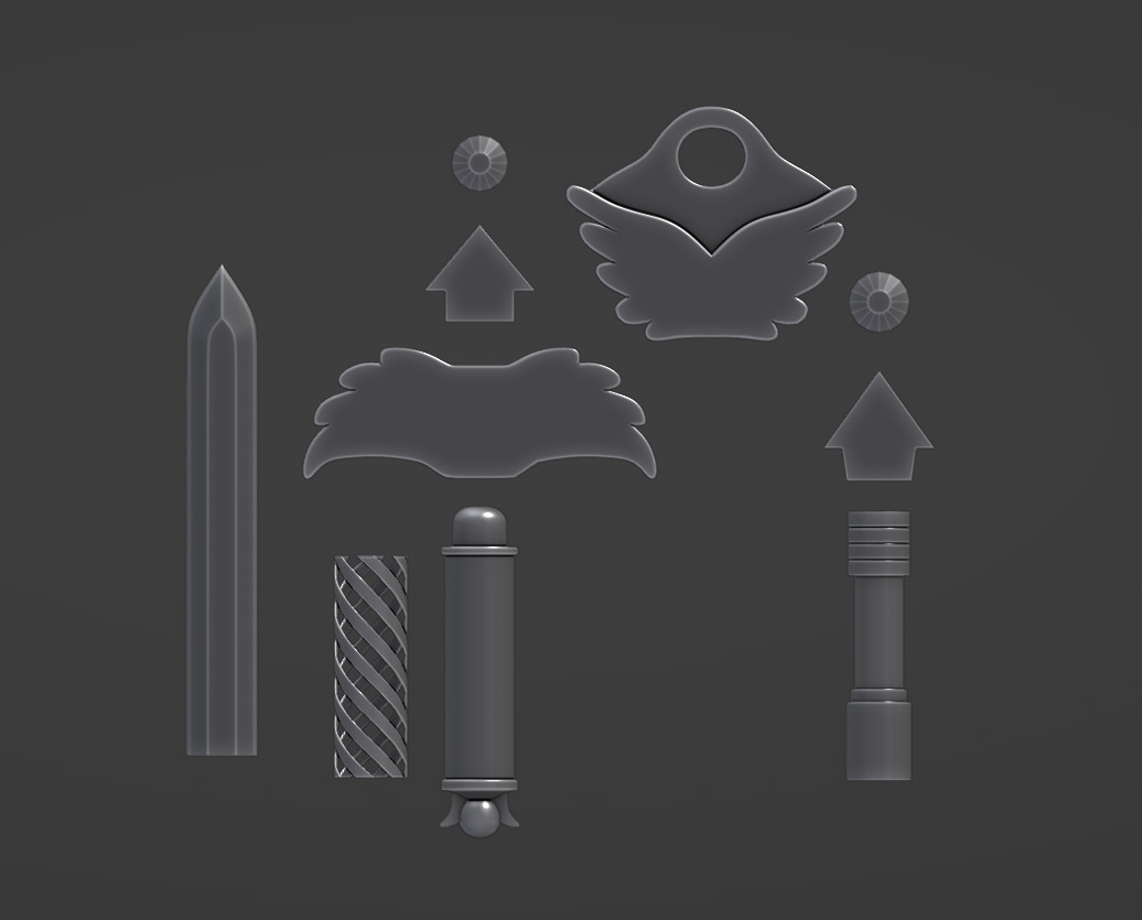 Squid Game Season 3 Sword and Key props 3D model_1