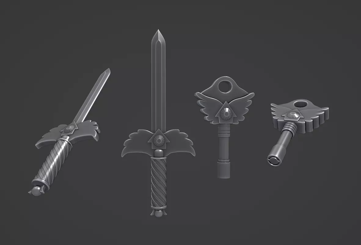 Squid Game Season 3 Sword and Key props 3D model_0