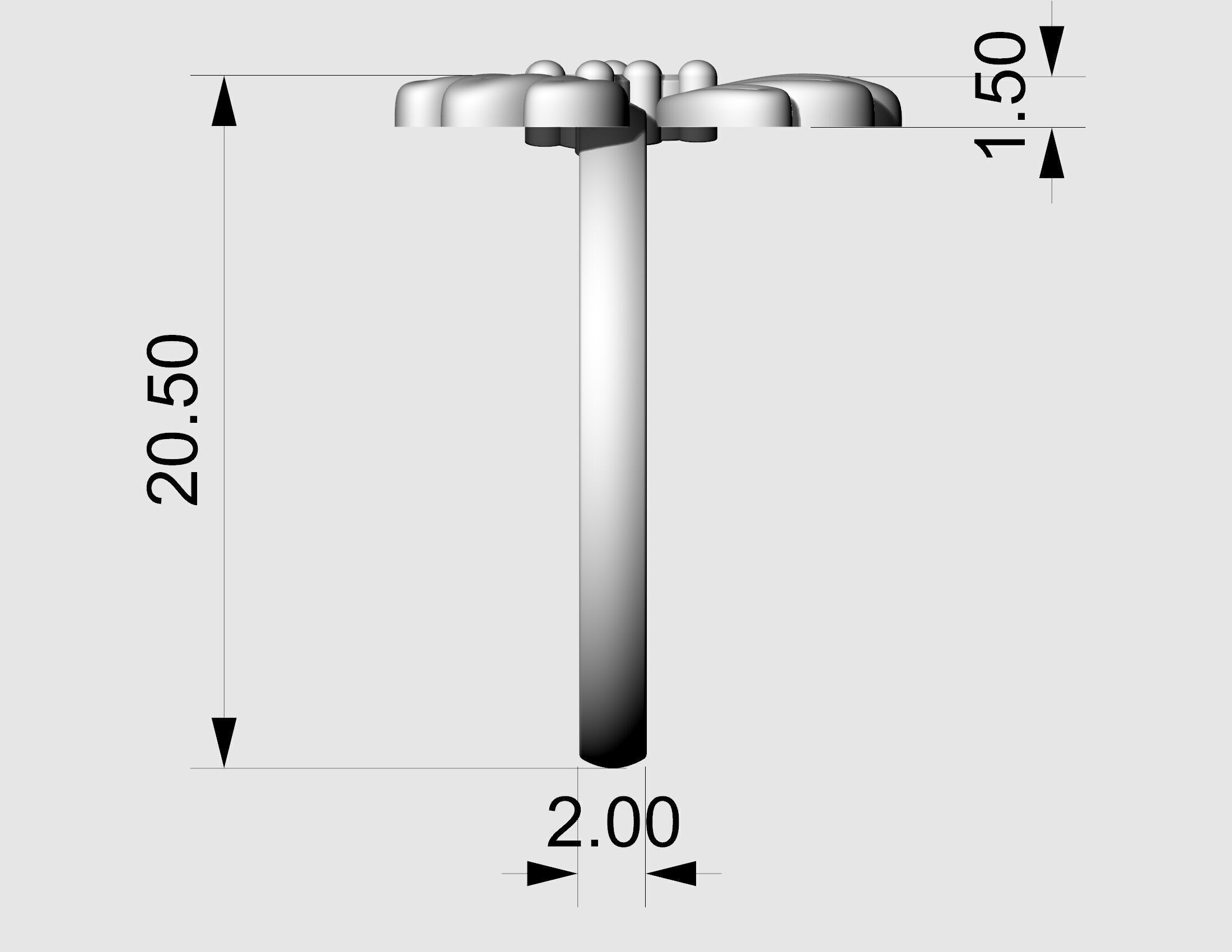 Three leaves ring 3D print model_10