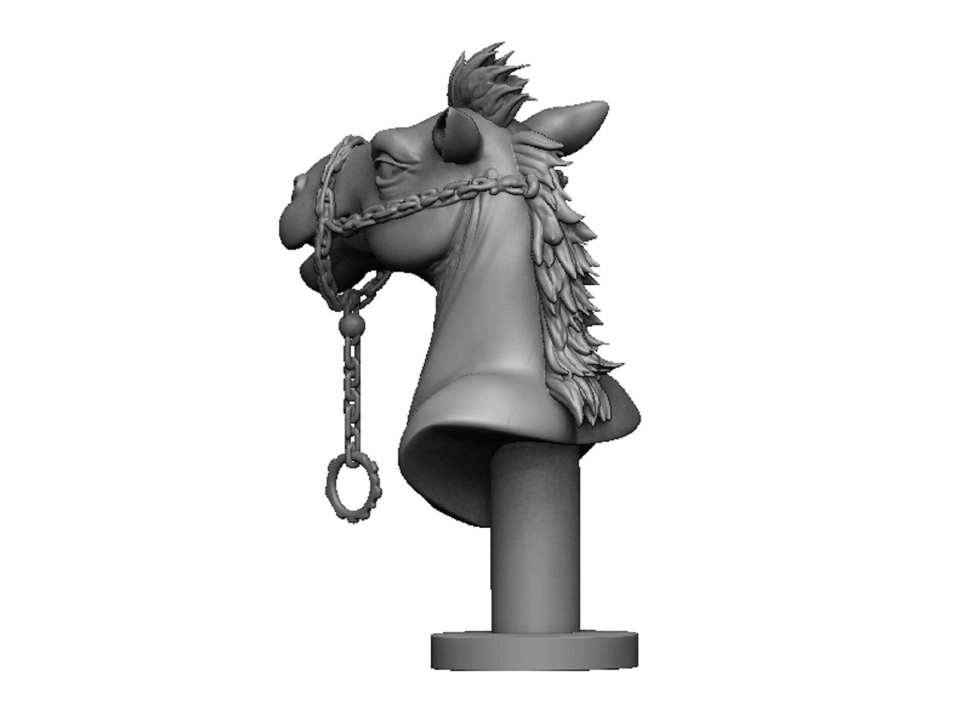 Camel head 3D print model_5