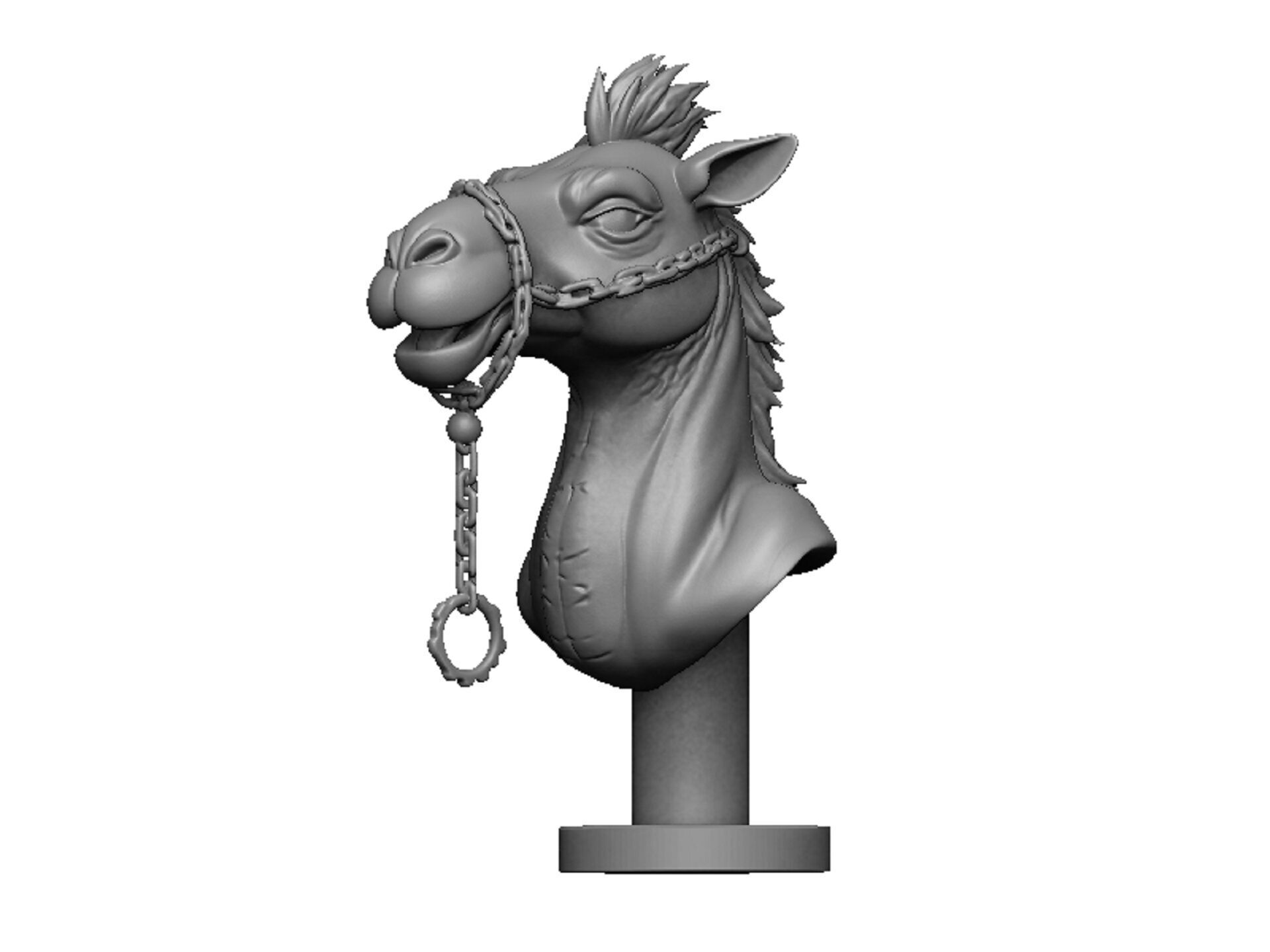 Camel head 3D print model_7