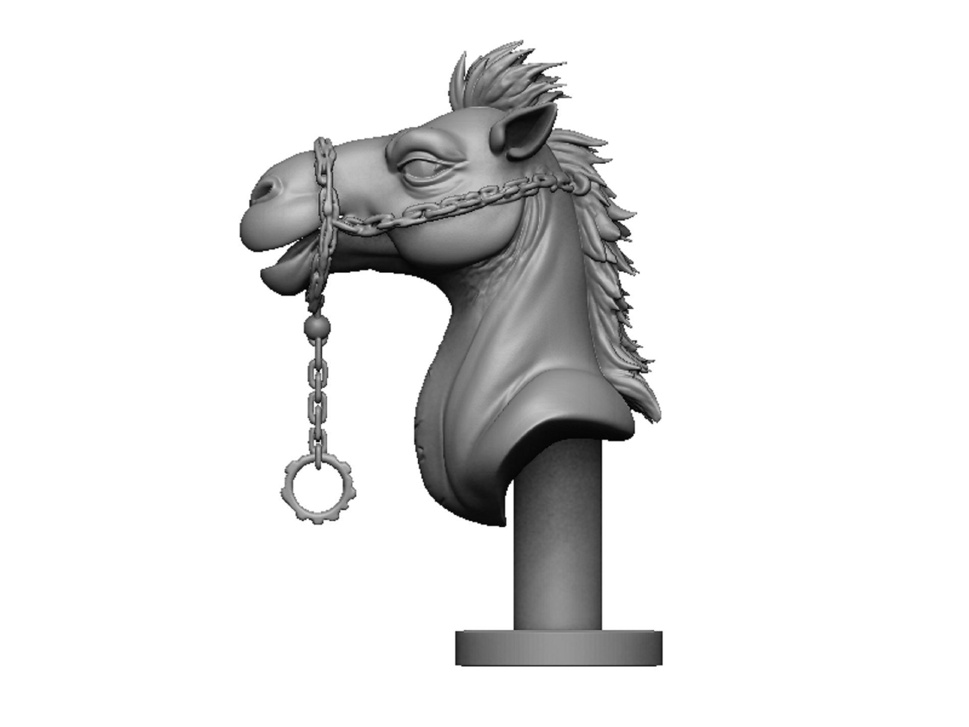 Camel head 3D print model_6
