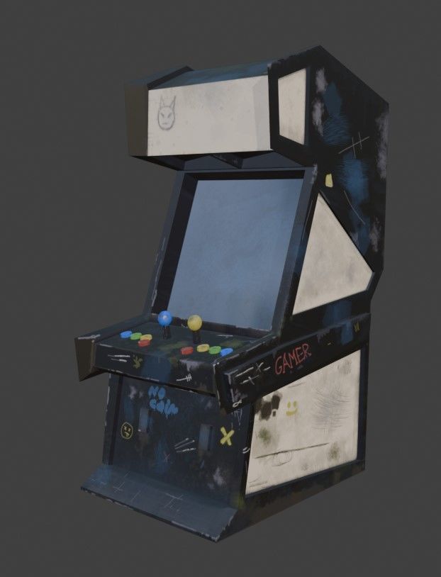Arcade Machine Lowpoly HandPainted Low-poly 3D model_11