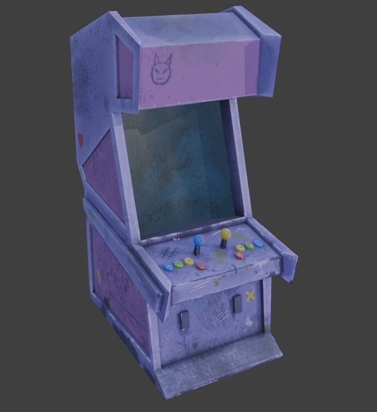Arcade Machine Lowpoly HandPainted Low-poly 3D model_6