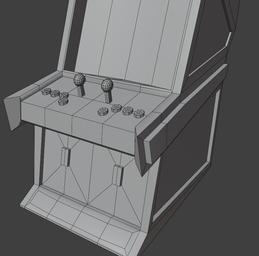 Arcade Machine Lowpoly HandPainted Low-poly 3D model_14
