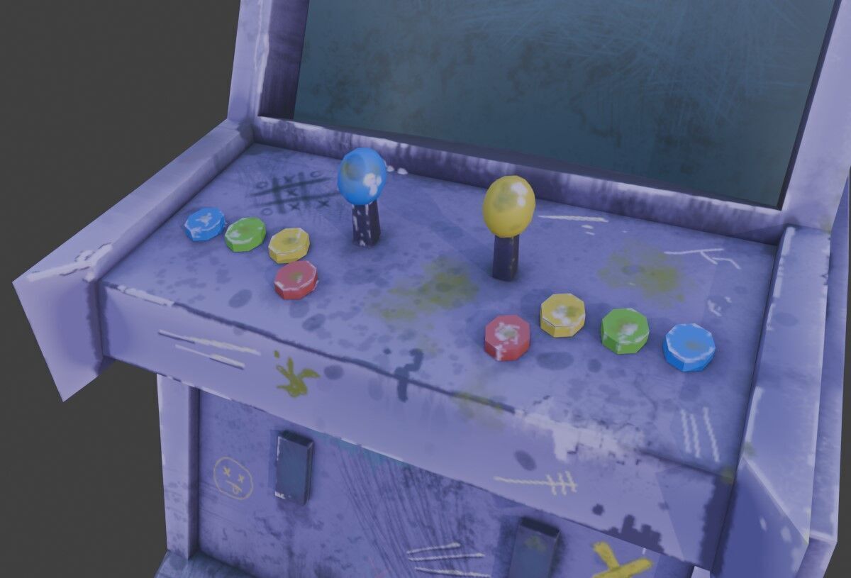 Arcade Machine Lowpoly HandPainted Low-poly 3D model_4