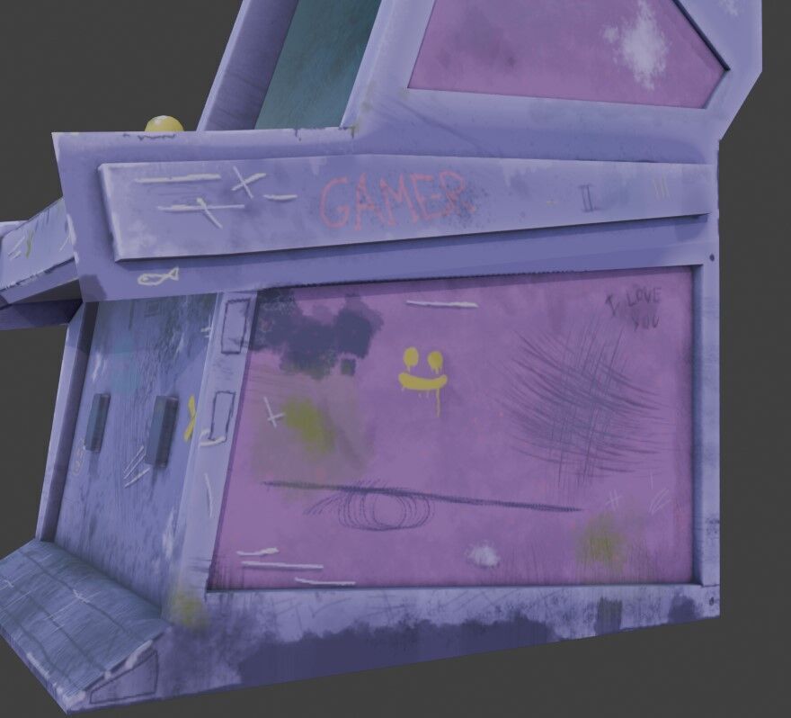 Arcade Machine Lowpoly HandPainted Low-poly 3D model_3