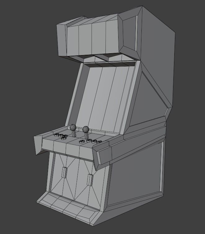 Arcade Machine Lowpoly HandPainted Low-poly 3D model_13