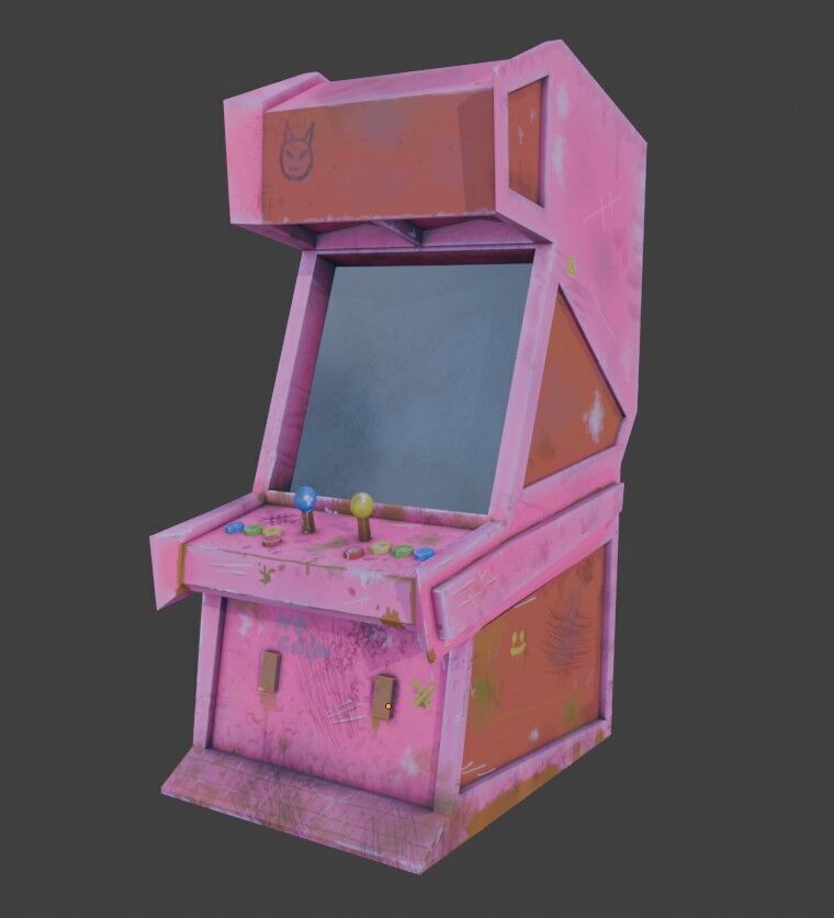 Arcade Machine Lowpoly HandPainted Low-poly 3D model_10