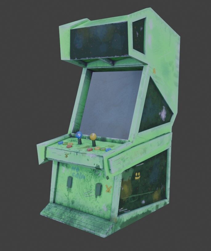 Arcade Machine Lowpoly HandPainted Low-poly 3D model_8