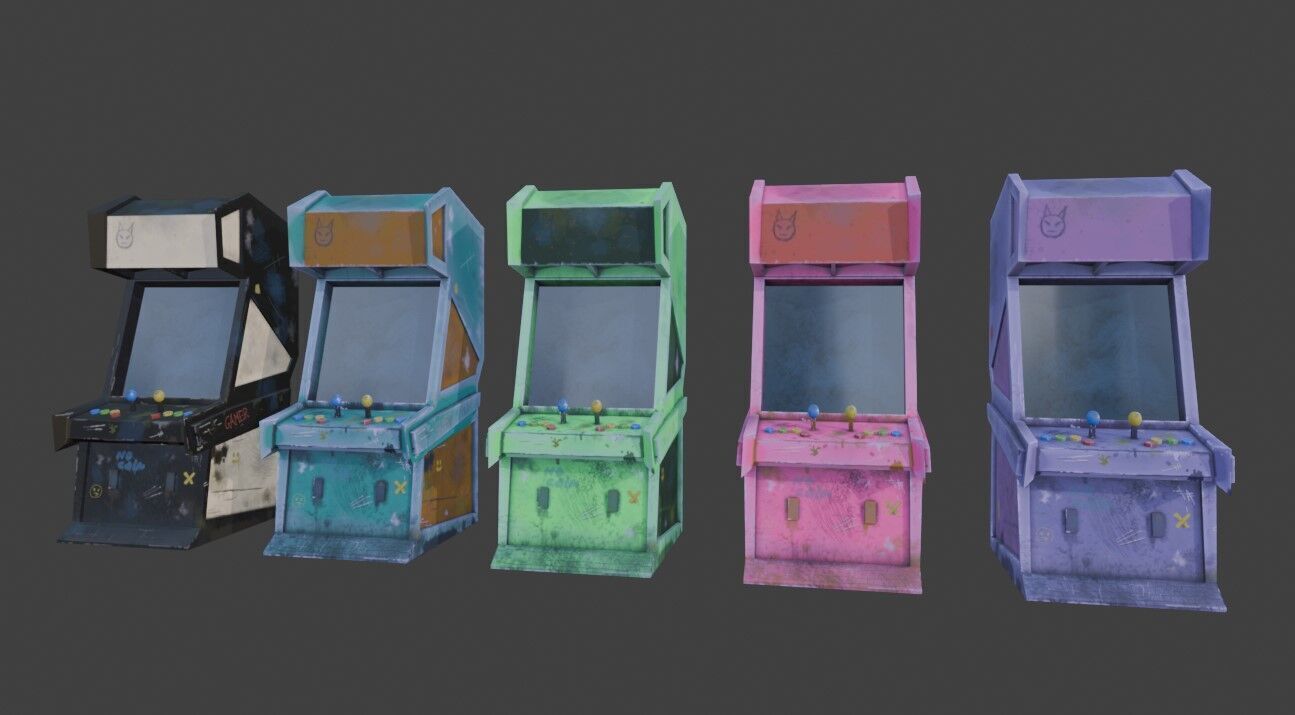 Arcade Machine Lowpoly HandPainted Low-poly 3D model_12
