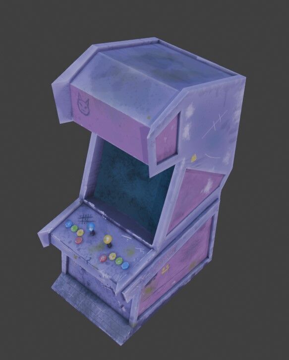 Arcade Machine Lowpoly HandPainted Low-poly 3D model_7