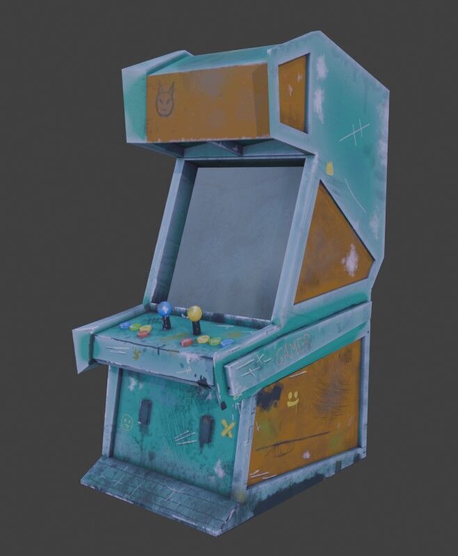 Arcade Machine Lowpoly HandPainted Low-poly 3D model_9