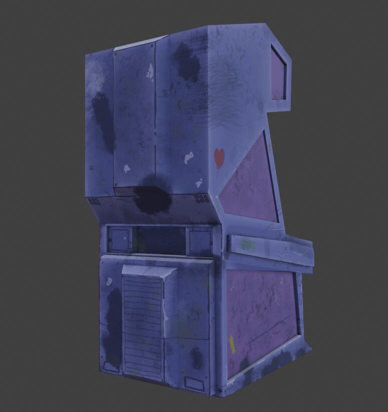 Arcade Machine Lowpoly HandPainted Low-poly 3D model_5