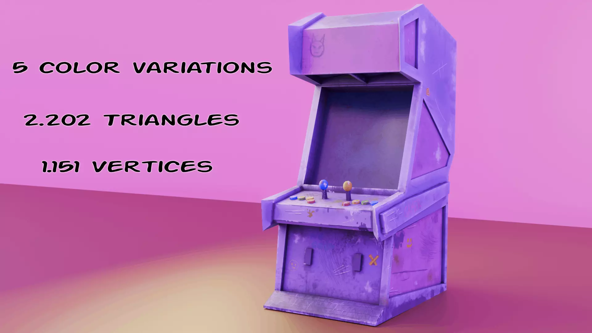 Arcade Machine Lowpoly HandPainted Low-poly 3D model_0