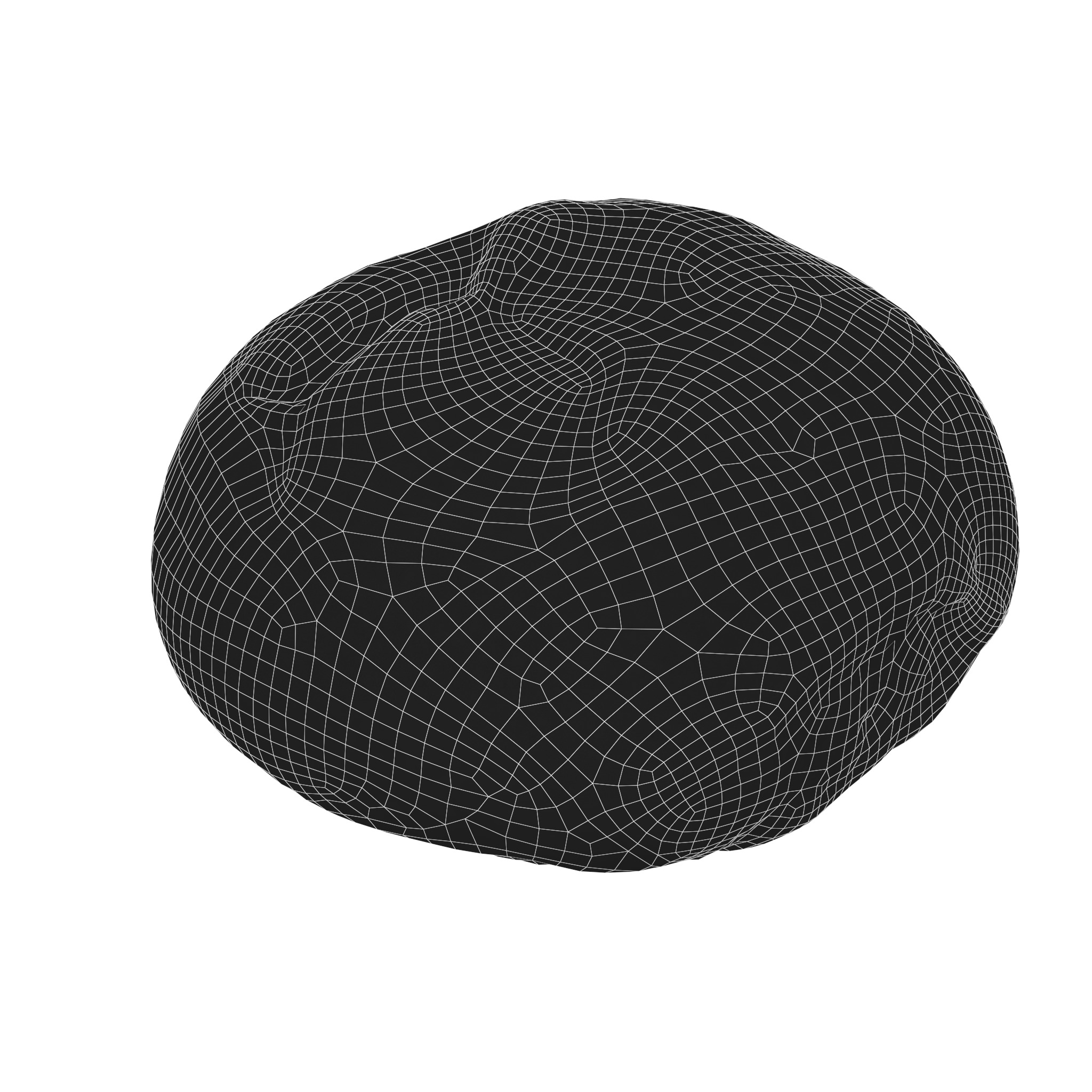 Round Bun Low-poly 3D model_5