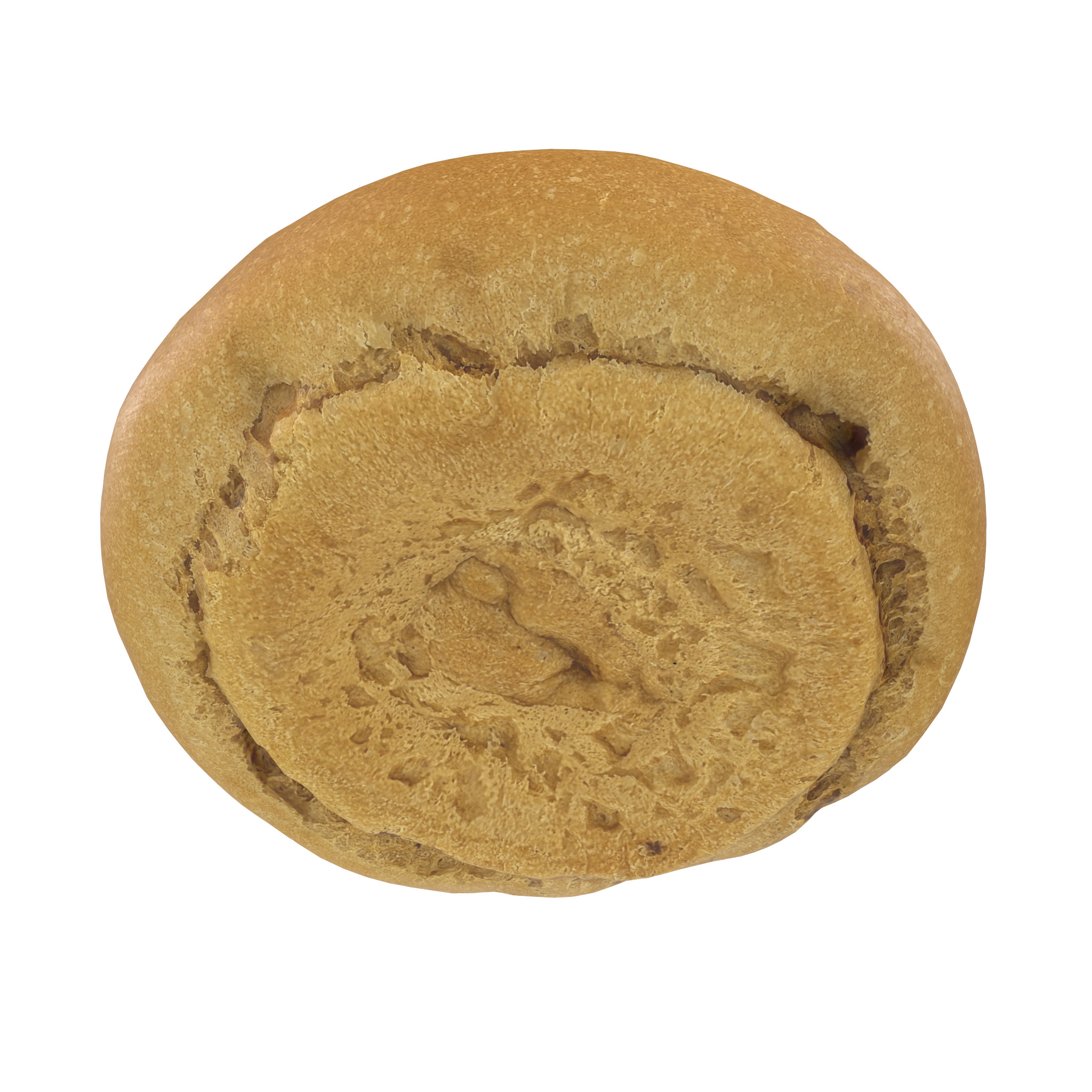 Round Bun Low-poly 3D model_3